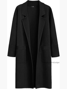 Oversized Long Cardigan Sweater Jacket Shawl Collar Heavy Knit Loose Fit